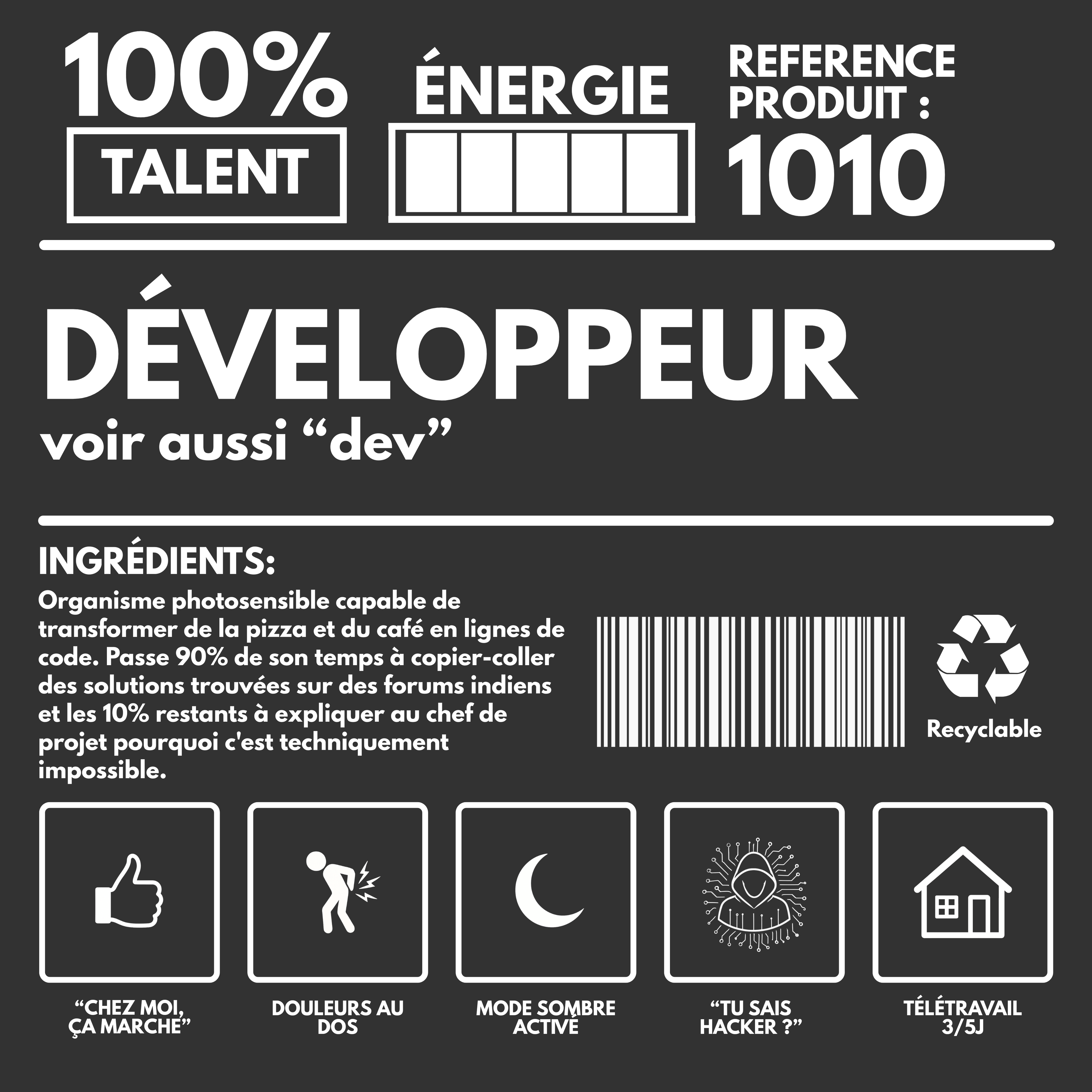 T-Shirt POV DÉVELOPPEUR