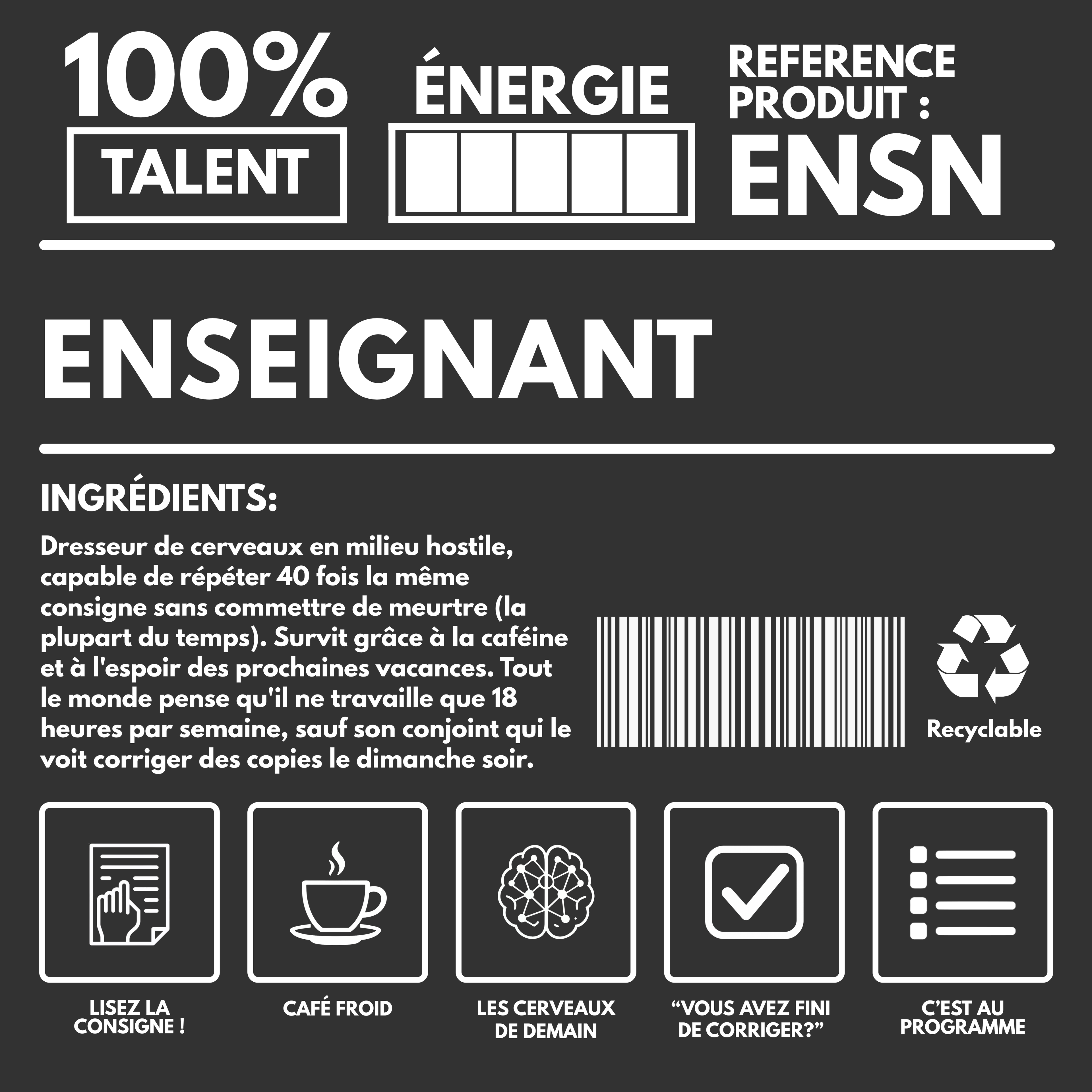 T-Shirt POV ENSEIGNANT